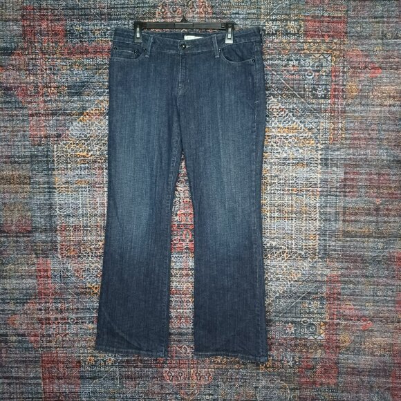 Levi's Denim - Levis womens women dark distressed 545 lowrise stretch flap boot jeans 14x32 EUC